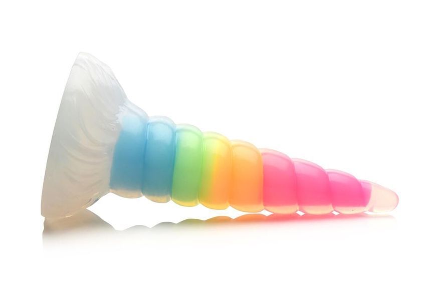 Фентезійний фалоімітатор Creature Cocks Luminescent Rainbow Silicone Dildo SX2222 фото