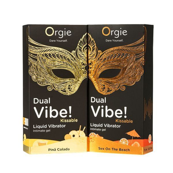 Рідкий вібратор Orgie Dual Vibe! Pina Colada Kissable Liquid Vibrator, 15 мл SX1498 фото