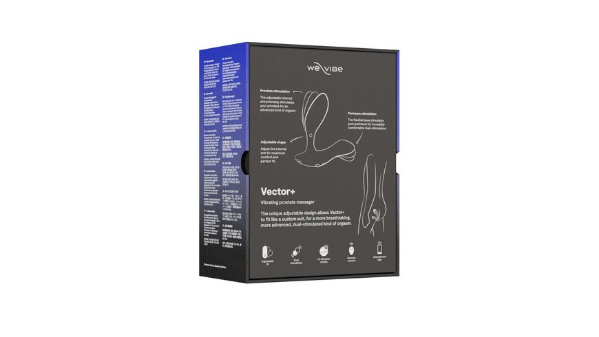 Смарт-вібромасажер простати We-Vibe Vector+ CHARCOAL BLACK, пульт ДК, регульований кут нахилу SO8241 фото