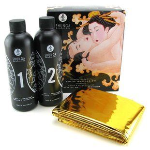 Гель для NURU-масажу Shunga Oriental Body-to-Body &ndash; Melon Mango (2 x 225 мл) плюс простирадло SO2553 фото