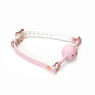 Кляп Liebe Seele White & Pink Fairy Goat Leather Ball Gag SX2825 фото