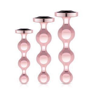 Набір анальних іграшок Rosy Gold - Metal Butt Plug Set 3 Pieces SX3070 фото