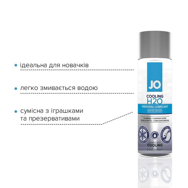 Охолоджувальна змазка на водній основі JO H2O COOLING (60 мл) з ментолом, рослинний гліцерин SO1680 фото