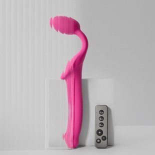 Безремінний страпон з вібрацією Strap-On-Me Vibrating Fuchsia M, діаметр 3,8 см, пульт ДК, регульований SX2571 фото