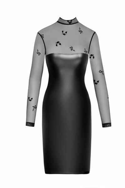 Сукня Noir Handmade F310 Sublime wetlook and flocked mesh midi dress - M SX0298 фото