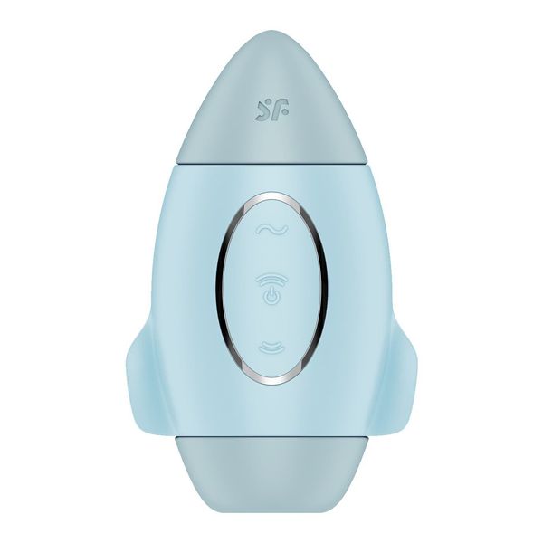 Вакуумний стимулятор з вібрацією Satisfyer Mission Control Blue, 2 незалежні мотори SO8969 фото