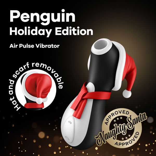 Вакуумний кліторальний стимулятор Satisfyer Penguin Holiday Edition, у шапочці та шарфі SO8777 фото