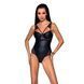 Боді з еко-шкіри та мережива Passion LOONA BODY XXL/XXXL, black SO5357 фото 1