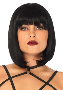 Коротка перука каре з чубчиком Leg Avenue Short natural bob wig, чорна SO9095 фото