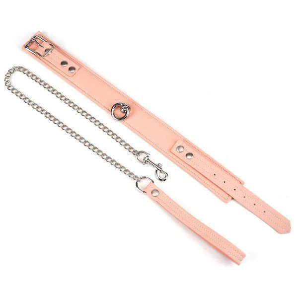 Нашийник із повідцем Liebe Seele Dark Candy Pink Collar with Leash SX1659 фото