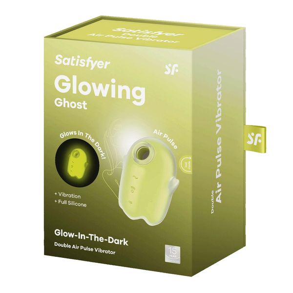 Вакуумний кліторальний стимулятор із вібрацією Satisfyer Glowing Ghost Yellow SX0543 фото