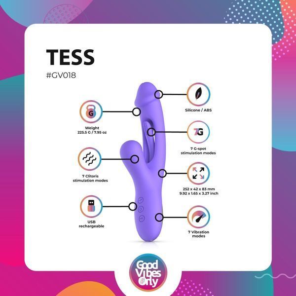 Вібратор-кролик Good Vibes Only - Tess Rabbit Vibrator with G-Spot Stimulator SX3065 фото