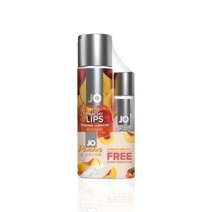 Комплект JO GWP &mdash; Peaches & Cream &mdash; Peachy Lips 120 мл & H2O Vanilla 30 мл SO6771 фото