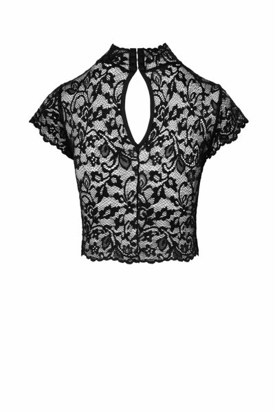 Топ Noir Handmade F303 Essence lace top with high collar - M SX0256 фото