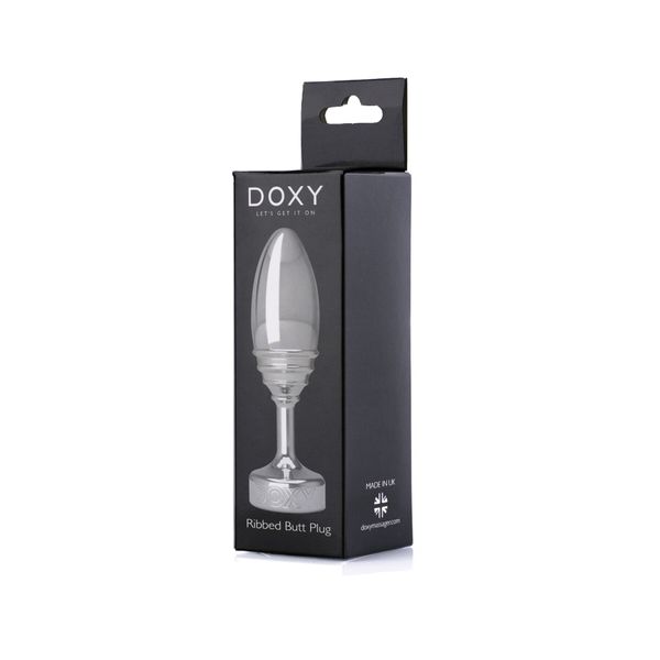 Металева анальна пробка DOXY Butt Plug RIBBED, ребриста, діаметр 3,3 см SO8031 фото