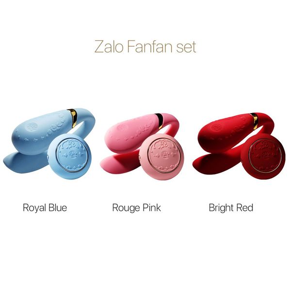 Смартвібратор для пар Zalo Fanfan set Bright Red, пульт ДК SO6673 фото