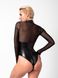 Боді Noir Handmade F321 Edge wetlook and mesh body with rings - M SX0358 фото 4