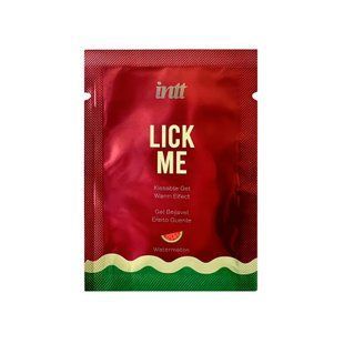 Пробник гелю для оральних пестощів з зігрівальним ефектом INTT Lick Me Kissable Gel Watermelon 2 мл SX2807 фото