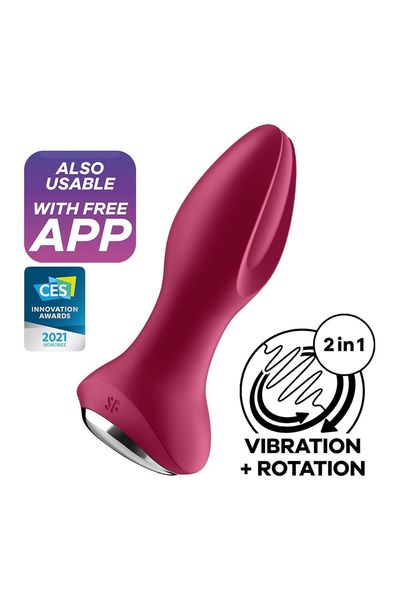 Анальна смарт вібропробка із перлинним масажем Satisfyer Rotator Plug 2+ Violet SO6280 фото