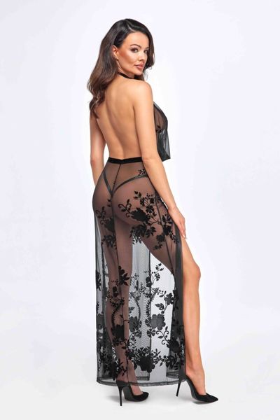 Сукня Noir Handmade F312 Divinity long flocked mesh dress with open back - M SX0310 фото