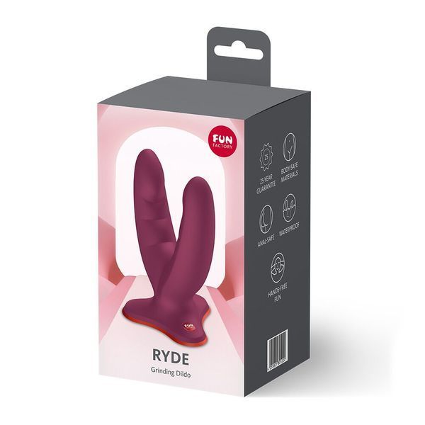 Подвійний фалоімітатор Fun Factory RYDE Wine Red, гнучкі стовбури, присоска SX3657 фото