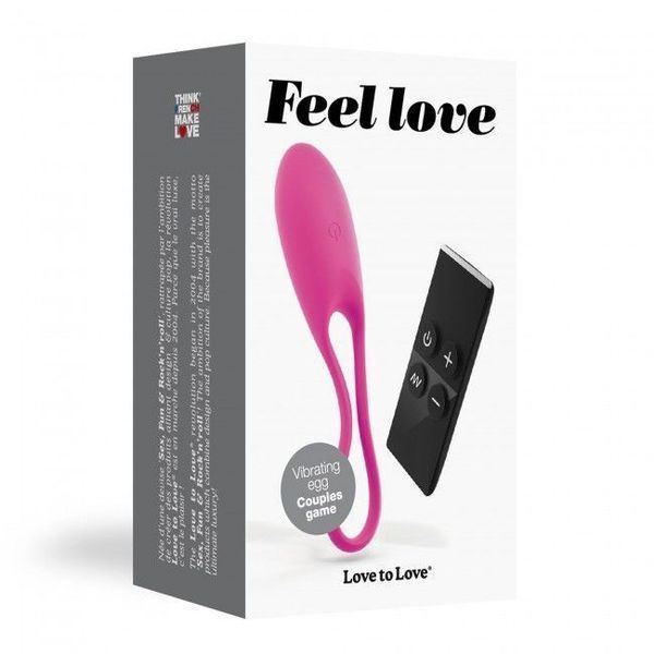 Віброяйце Love To Love Feel Love Pink з пультом ДК та регулюванням інтенсивності SO3087 фото