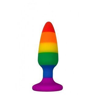 Силіконова анальна пробка Wooomy Hiperloo Silicone Rainbow Plug S, діаметр 2,4 см, довжина 9 см SO7424 фото