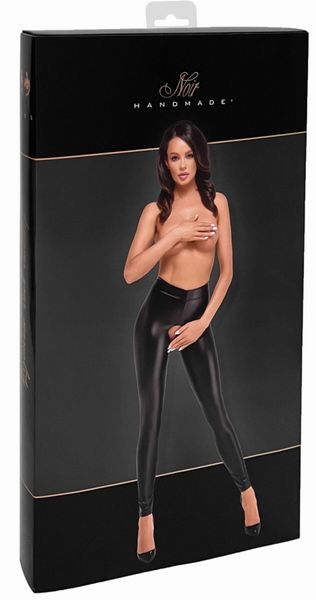 Легінси Noir Handmade F304 Taboo wetlook leggings with open crotch and bum - M SX0262 фото