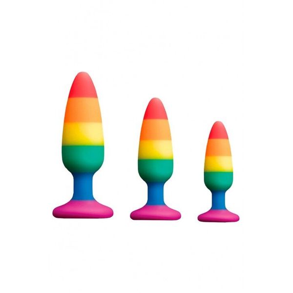 Силіконова анальна пробка Wooomy Hiperloo Silicone Rainbow Plug S, діаметр 2,4 см, довжина 9 см SO7424 фото