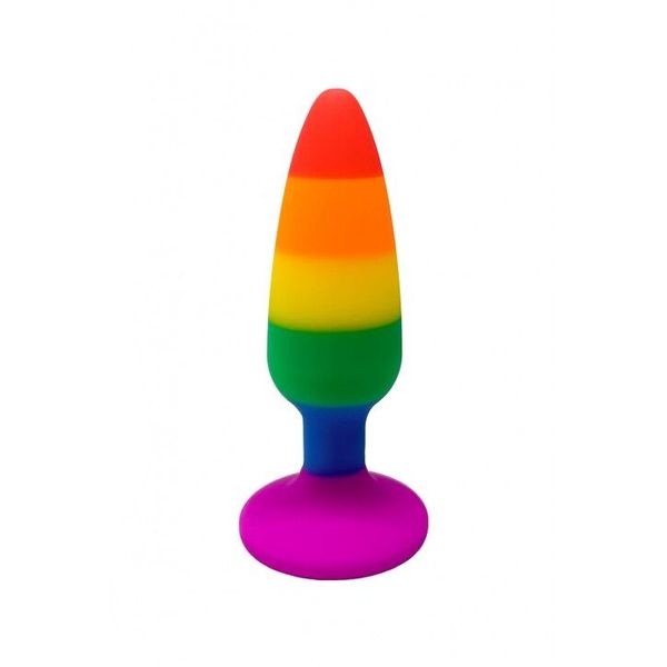 Силіконова анальна пробка Wooomy Hiperloo Silicone Rainbow Plug S, діаметр 2,4 см, довжина 9 см SO7424 фото