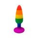 Силіконова анальна пробка Wooomy Hiperloo Silicone Rainbow Plug S, діаметр 2,4 см, довжина 9 см SO7424 фото 2