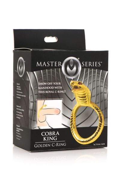 Ерекційне кільце з головою кобри Master Series: Cobra King Golden Cock Ring SO8799 фото