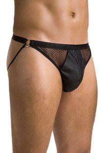 Чоловічі відкриті сліпи Passion 034 OPEN LUKE L/XL Black, екошкіра SO7573 фото