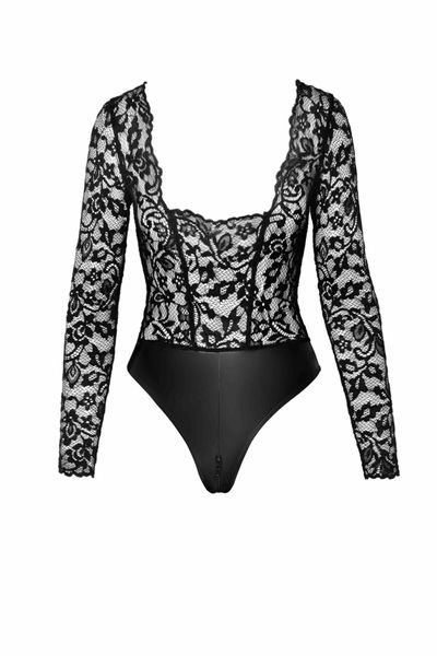 Боді Noir Handmade F296 Psyche bodysuit of lace and wetlook - M SX0214 фото