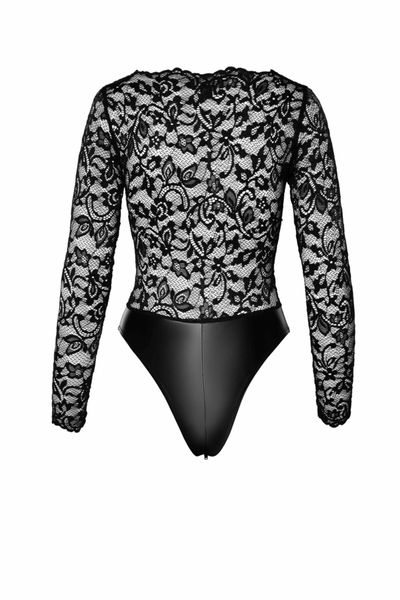 Боді Noir Handmade F296 Psyche bodysuit of lace and wetlook - M SX0214 фото