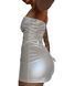 Мінісукня D&A, M, white, nylon-lycra відкриті плечі з блискавкою на всю довжину SX1241 фото 4