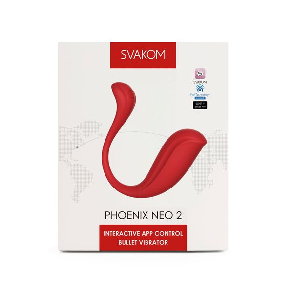 Інтерактивне віброяйце Svakom Phoenix Neo 2 Red, оновлена модель SO7325 фото