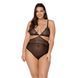 Боді Passion AMBERLY BODY 4XL/5XL black, асиметричний крій, мереживний ліф, золота нитка SO7049 фото 1