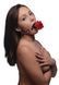 Кляп з трояндою Master Series: Eye-Catching Ball Gag With Rose, чорно-червоний SO8794 фото 7