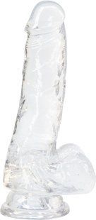 Прозорий фалоімітатор на присосці ADDICTION &mdash; Clear Dildo with Balls 7&Prime;, віброкуля в подарунок SO5581 фото