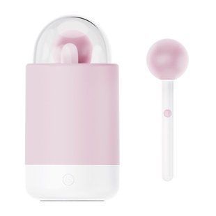 Вібратор-цукерка на паличці KISSTOY Pink Pop, зарядний кейс-нічник, 10 режимів вібрації SO9989 фото