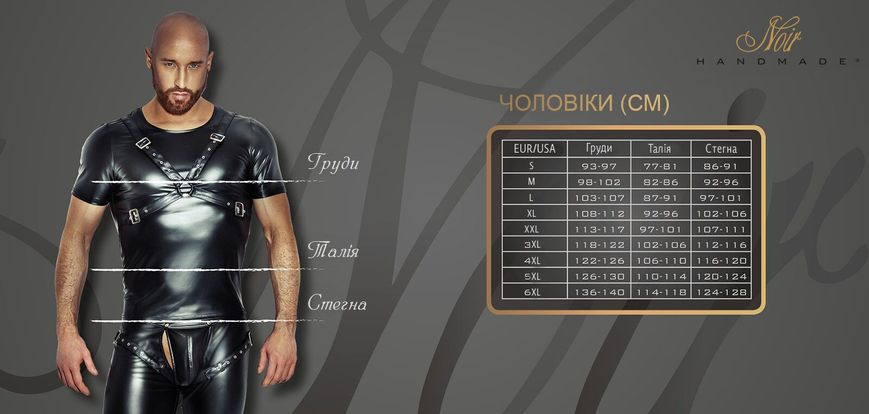 Футболка Noir Handmade H056 Men's T-shirt made of powerwetlook - M SX0086 фото