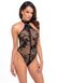 Боді Noir Handmade F314 Ego flocked mesh halter bodysuit - M SX0322 фото 1