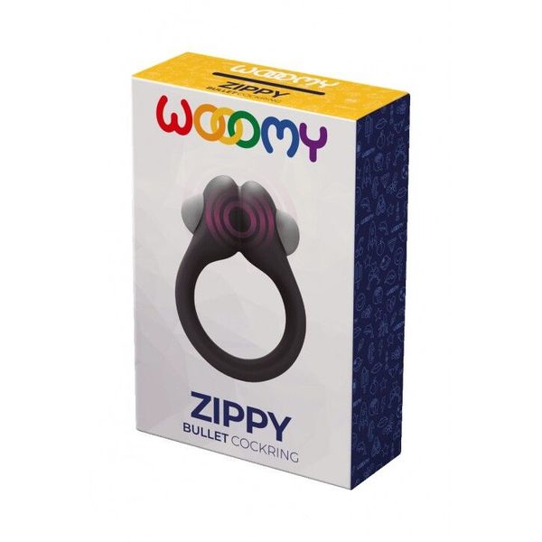 Ерекційне віброкільце Wooomy Zippy, 1 віброрежим, діаметр 3–4,2 см SO7438 фото