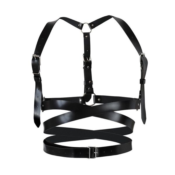 Шкіряна портупея Art of Sex - Melani Leather harness, Чорна L-2XL SO8299 фото