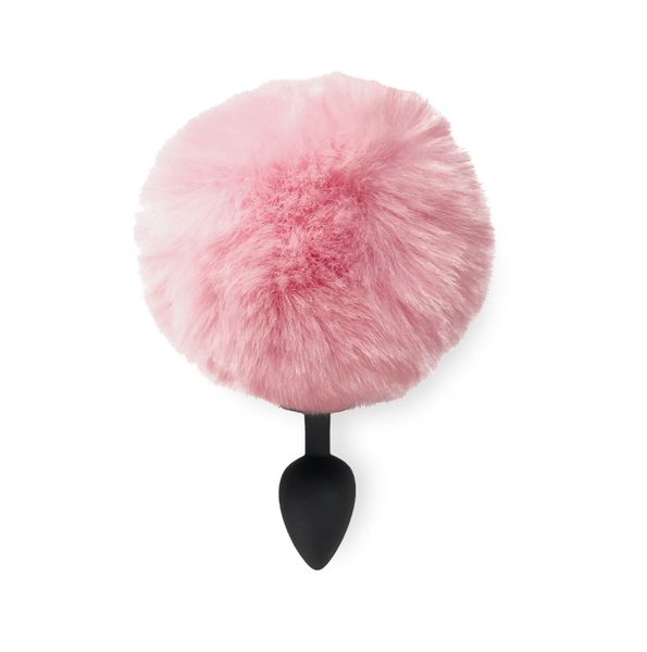 Силіконова анальна пробка М Art of Sex - Silicone Bunny Tails Butt plug Pink, діаметр 3,5 см SO6693 фото