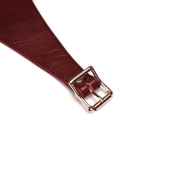 Шкіряні трусики для страпона Liebe Seele Wine Red Strap on Harness, універсальний розмір SO9464 фото