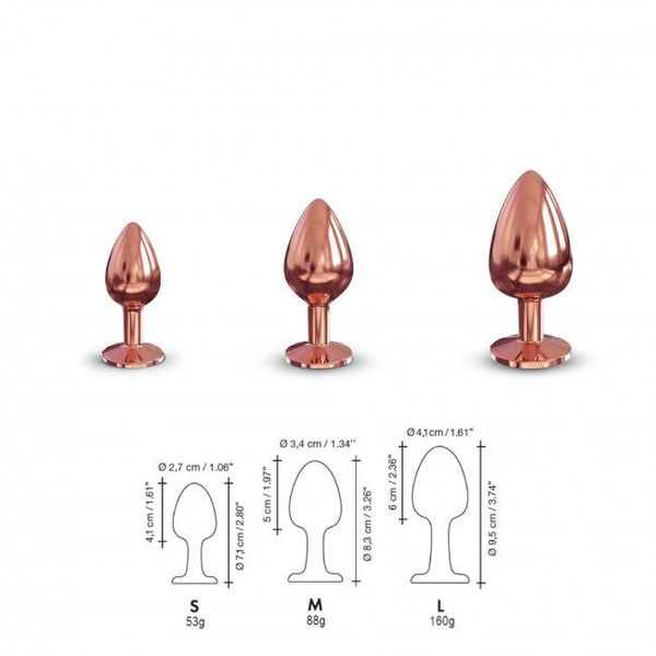 Металева анальна пробка із прикрасою у вигляді кристалу Dorcel - Diamond Plug Rose Gold S SO5534 фото