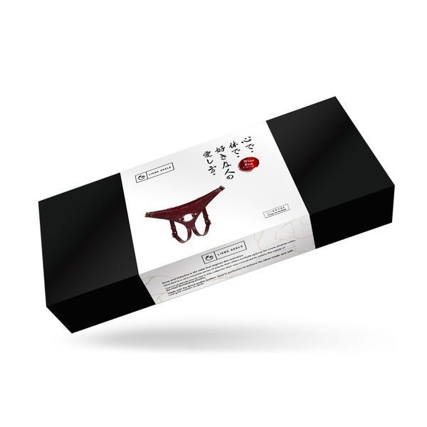 Шкіряні трусики для страпона Liebe Seele Wine Red Strap on Harness, універсальний розмір SO9464 фото
