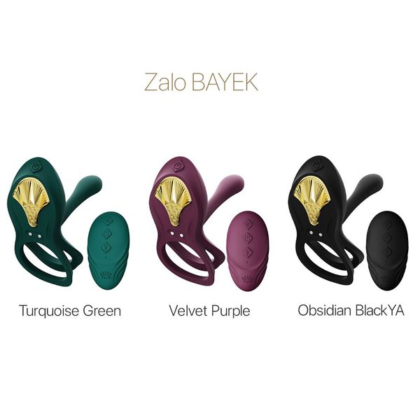 Смарт-ерекційне кільце Zalo - BAYEK Turquoise Green, подвійне з ввідною частиною, пульт ДК SO6644 фото